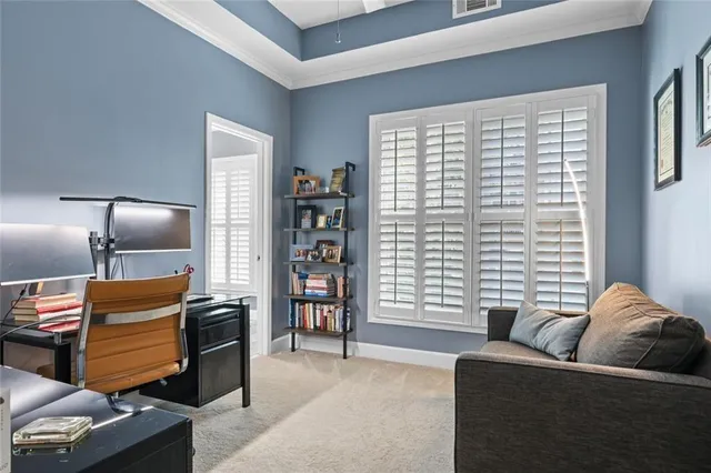 a bathroom with a vanity and a mirror