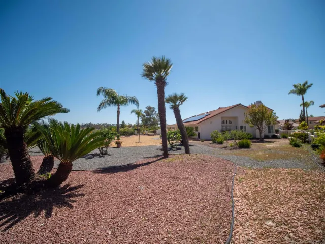 a view of a house with a patio