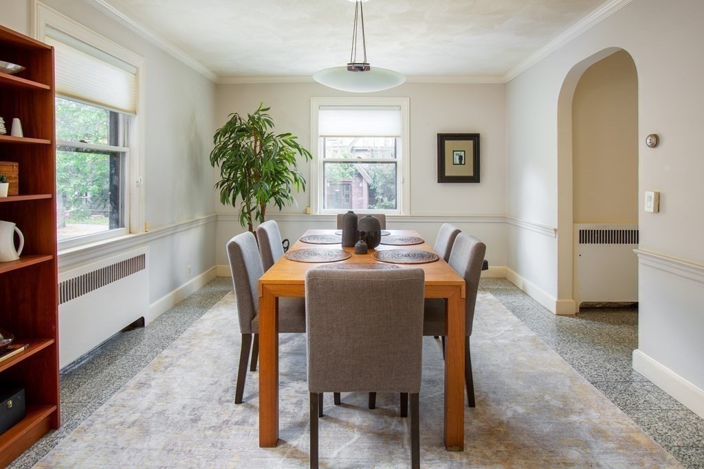 122 Clark Road Brookline, MA 02445 - Photo 20 of 40 a dining room with furniture window and wooden floor