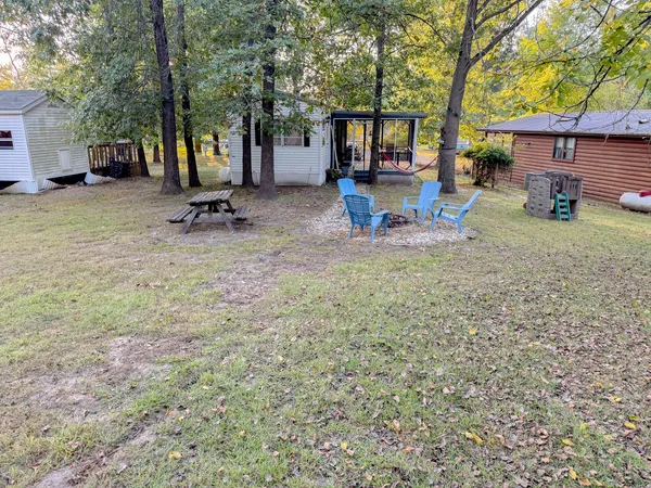 a view of a entertaining space in front of the house