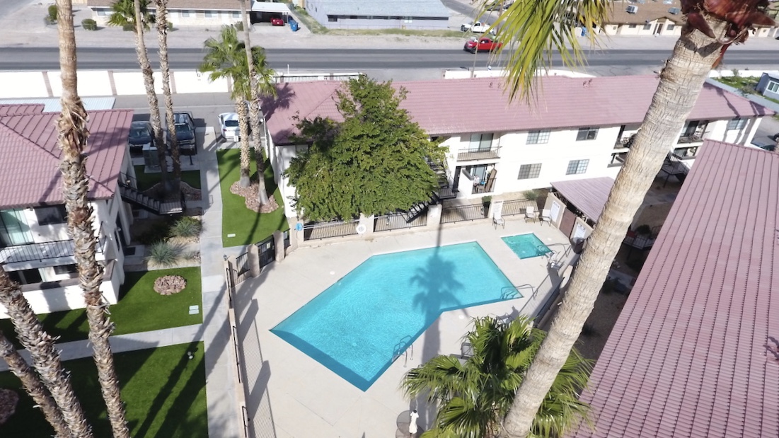 1190 Ramar Road, Unit 8 Bullhead City, AZ 86442 - Photo 21 of 24 Aerial view of pool & spa