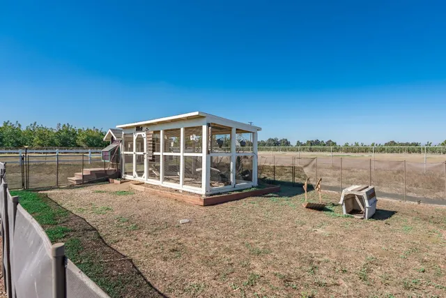 a view of a terrace with a bench