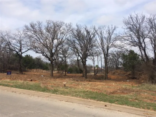 a backyard of a house with lots of trees