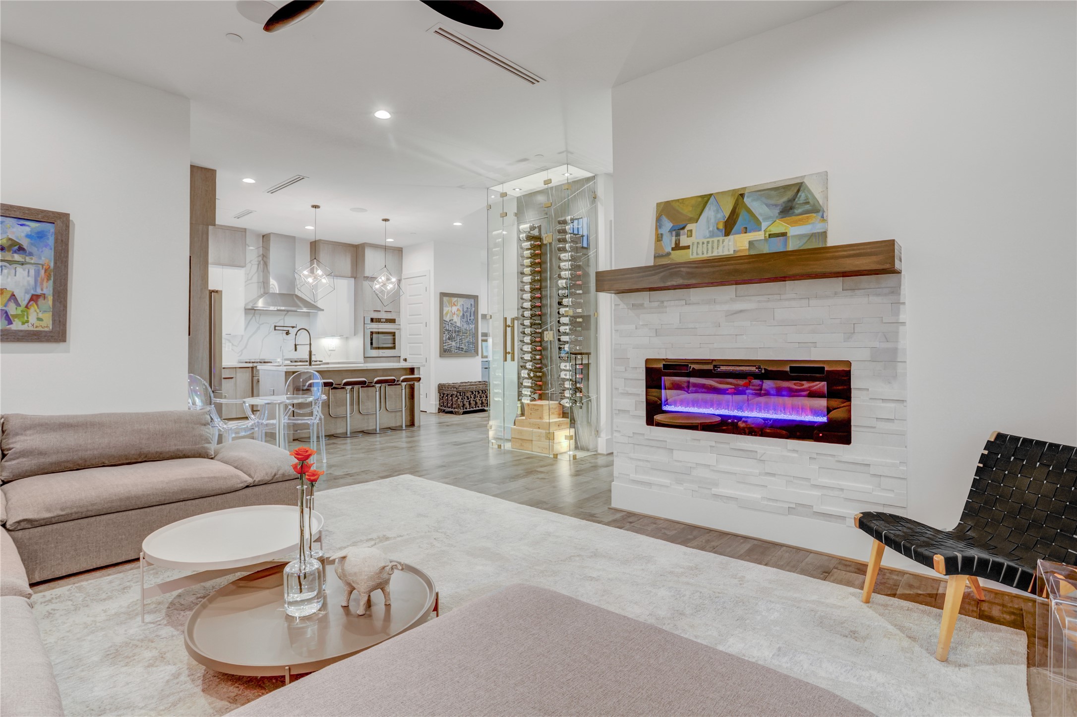 2435 Sheridan Street Houston, TX 77030 - Photo 5 of 25 a living room with furniture and a fireplace