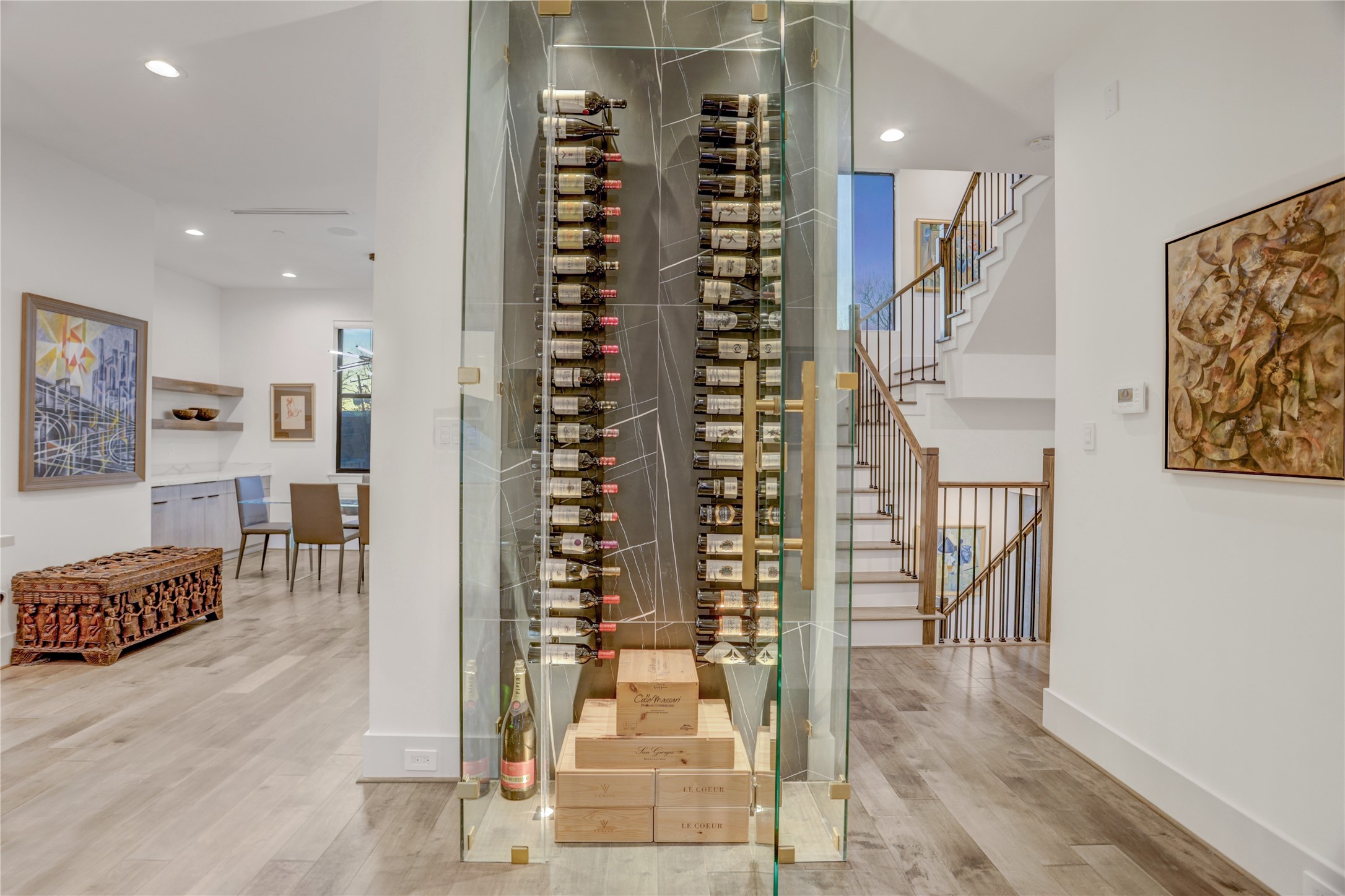 2435 Sheridan Street Houston, TX 77030 - Photo 7 of 25 Elegant custom wine cellar, showcasing your collection with style and sophistication.