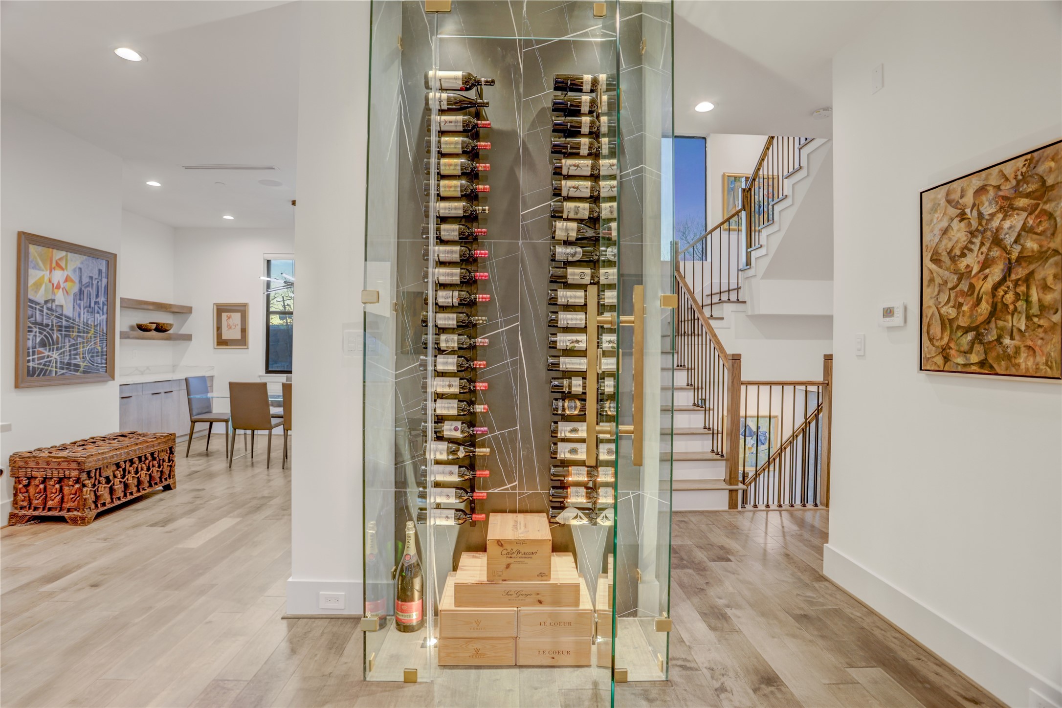 2435 Sheridan Street Houston, TX 77030 - Photo 8 of 25 Elegant custom wine cellar, showcasing your collection with style and sophistication.