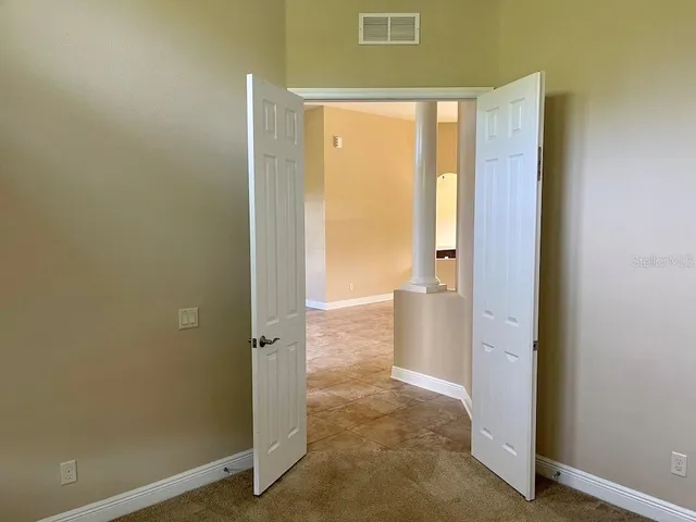 a view of a building with door