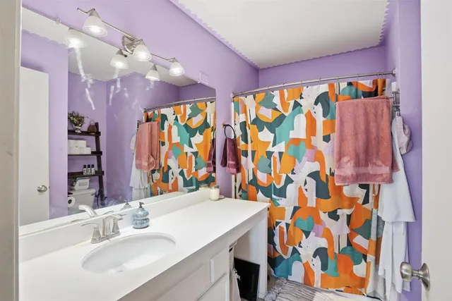 a bathroom with a shower