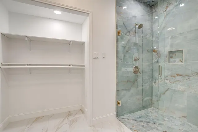a bathroom with a shower