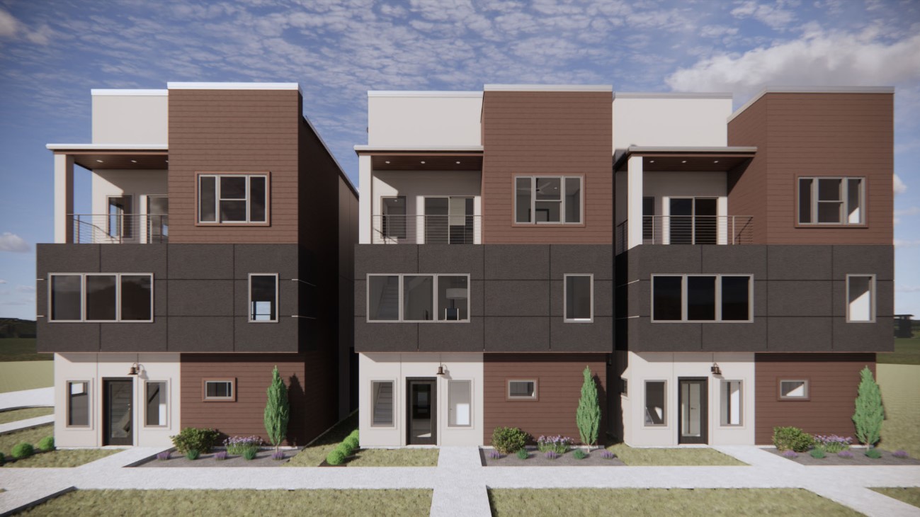 a front view of a building with garden