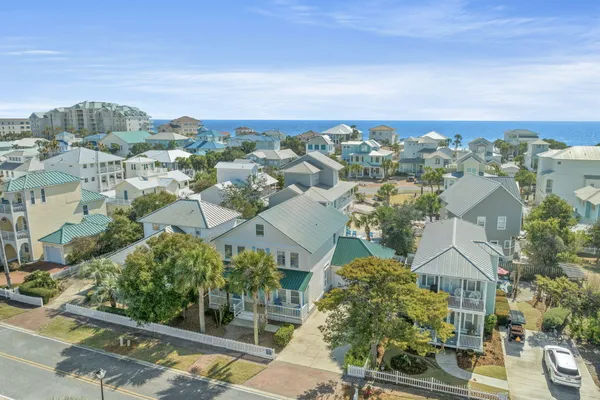 an aerial view of multiple house