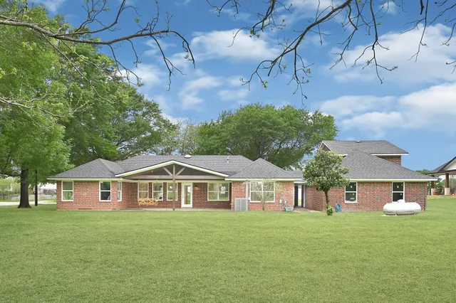 an aerial view of a garden
