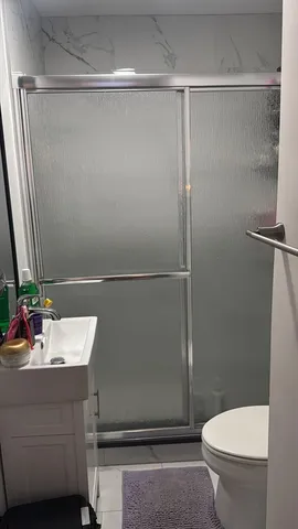 a close view of a shower