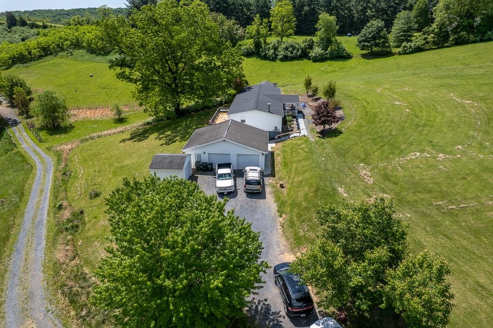 1271 Union Church Road Churchville, VA 24421 - Photo 45 of 46 an aerial view of a house with garden space and a lake view