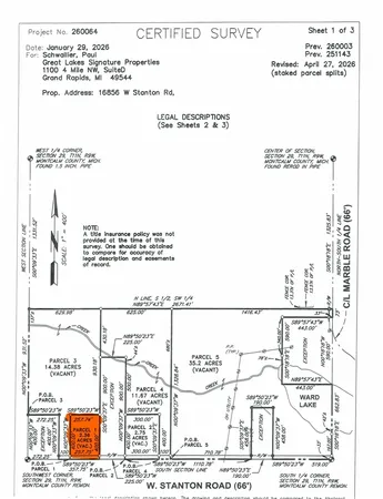 $35,400 | Parcel West Parcel W Stanton Road, Unit PARCEL 1, Pierson, MI 49339