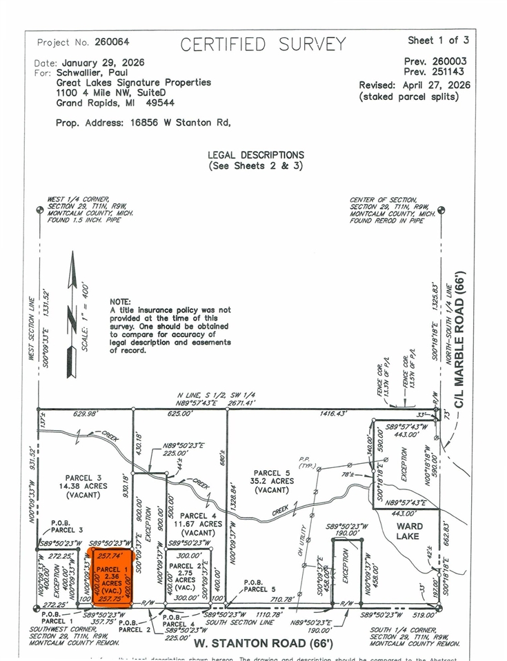 Parcel West Parcel W Stanton Road, Unit PARCEL 1 Pierson, MI 49339 - Photo 1 of 1