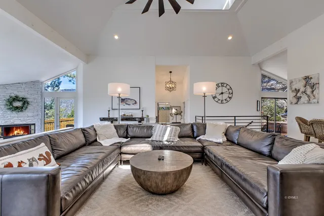 a living room with furniture and a couch