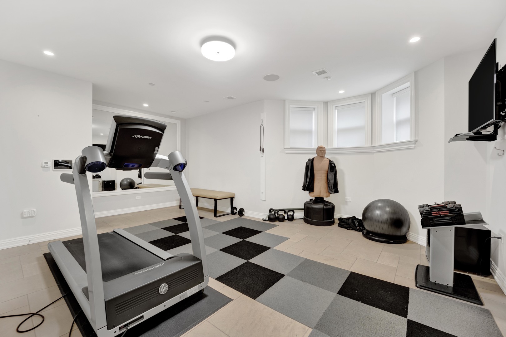 103 West Chestnut Street Chicago, IL 60610 - Photo 39 of 51 a room with a couch a rug and gym equipment