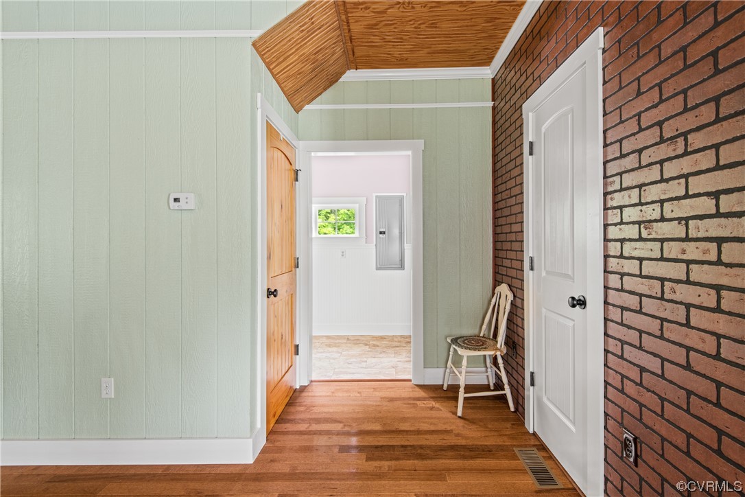858 Chapel Road New Canton, VA 23123 - Photo 32 of 48 a view of a hallway with wooden floor and staircase