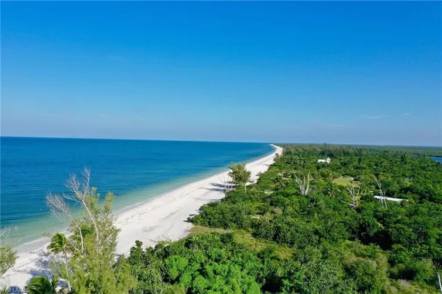 a view of a lake with a yard