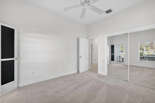 a view of a garage with storage