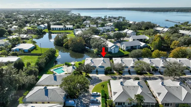 a view of a lake with a outdoor space