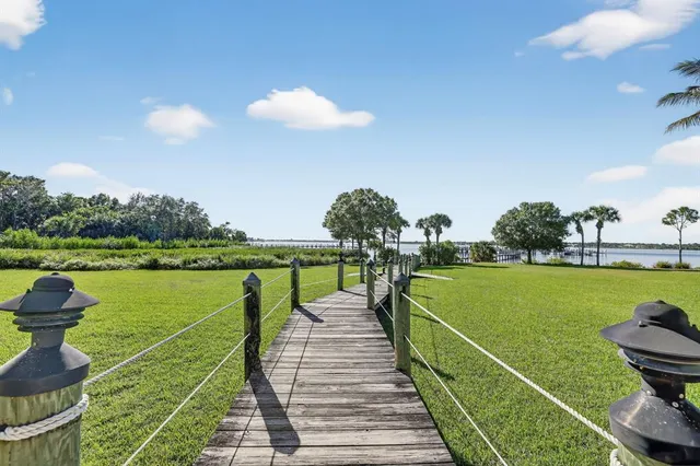 a view of a lake and city