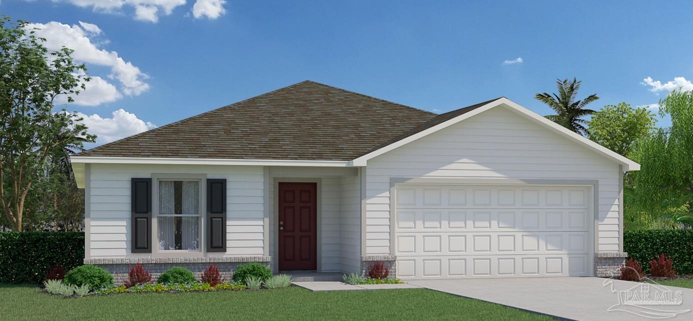 front view of a house with a yard