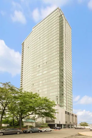 a view of a tall building