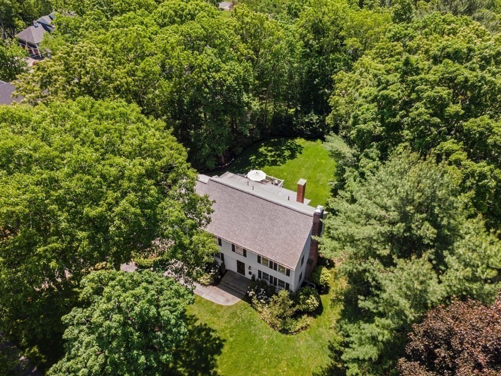 10 Sturbridge Road Wellesley, MA 02481 - Photo 27 of 34 an aerial view of a house with yard and outdoor seating