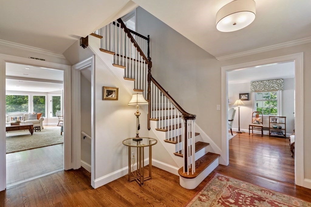 10 Sturbridge Road Wellesley, MA 02481 - Photo 4 of 34 a view of entryway livingroom and hall with wooden floor
