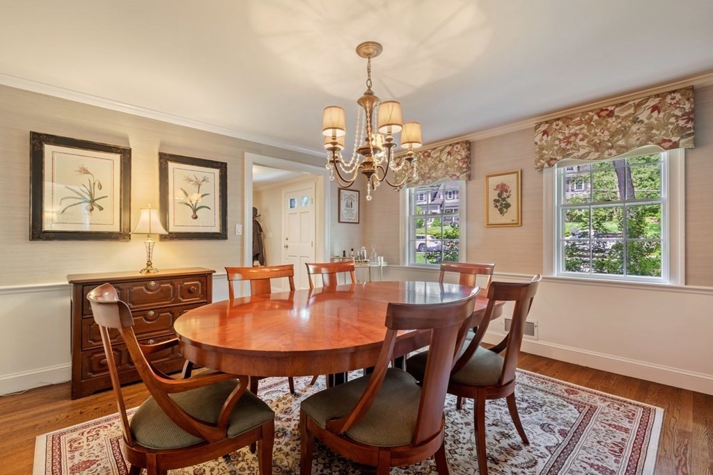 10 Sturbridge Road Wellesley, MA 02481 - Photo 7 of 34 a dining room with furniture a large window and wooden floor