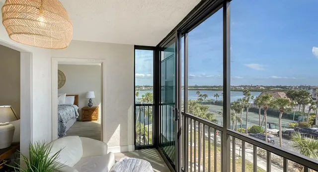 a view of a city from a balcony