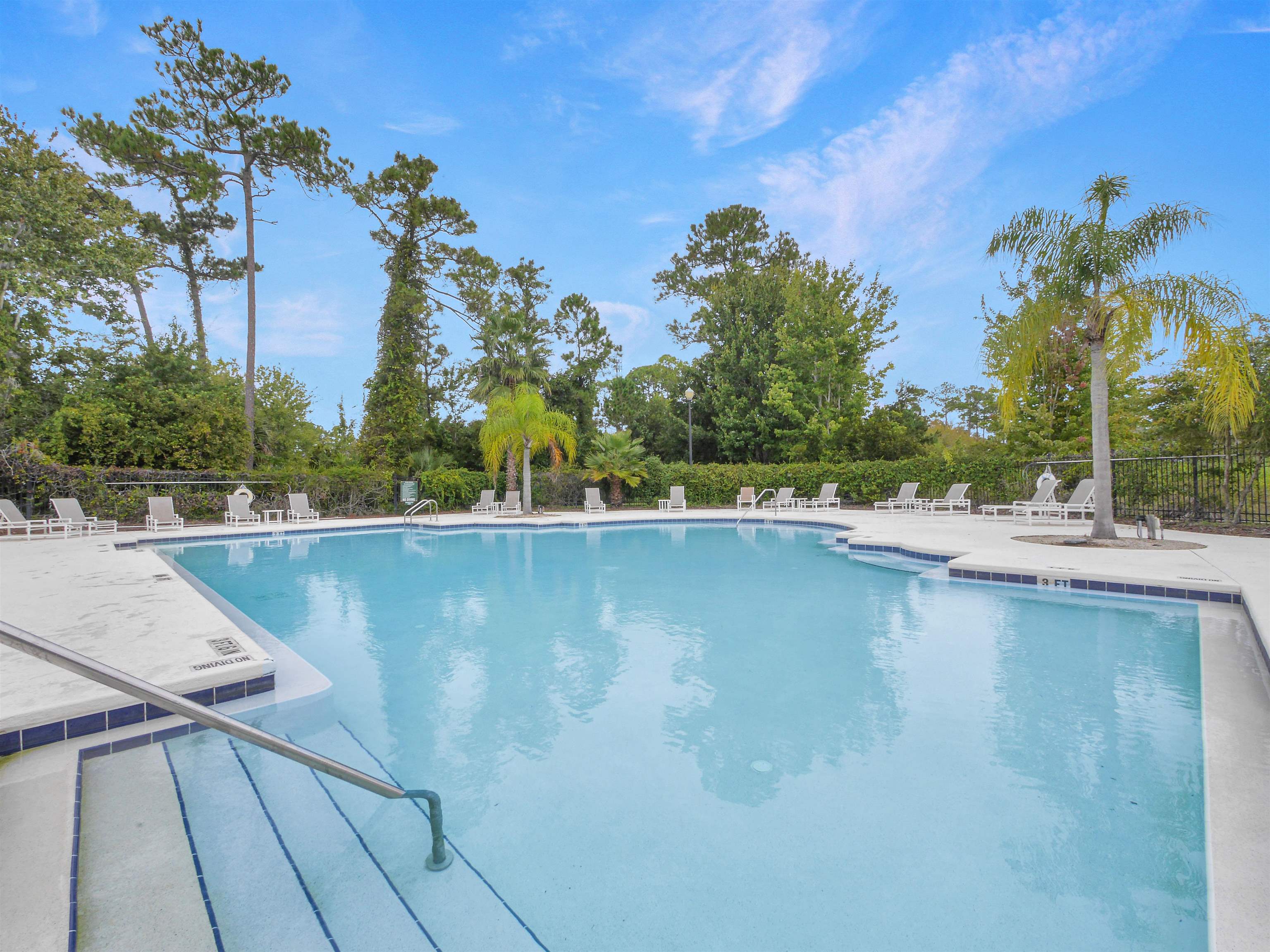 2200 Vista Cove Road St. Augustine, FL 32084 - Photo 41 of 44 a view of a swimming pool with a yard and palm trees