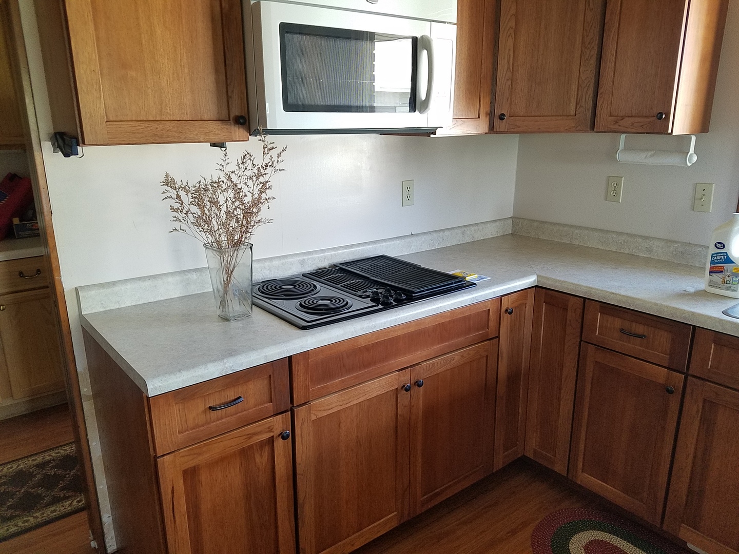 10730 East Fowler Road Rochelle, IL 61068 - Photo 6 of 37 a kitchen with granite countertop wood cabinets and white appliances