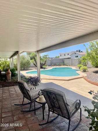 a outdoor view with a sitting space