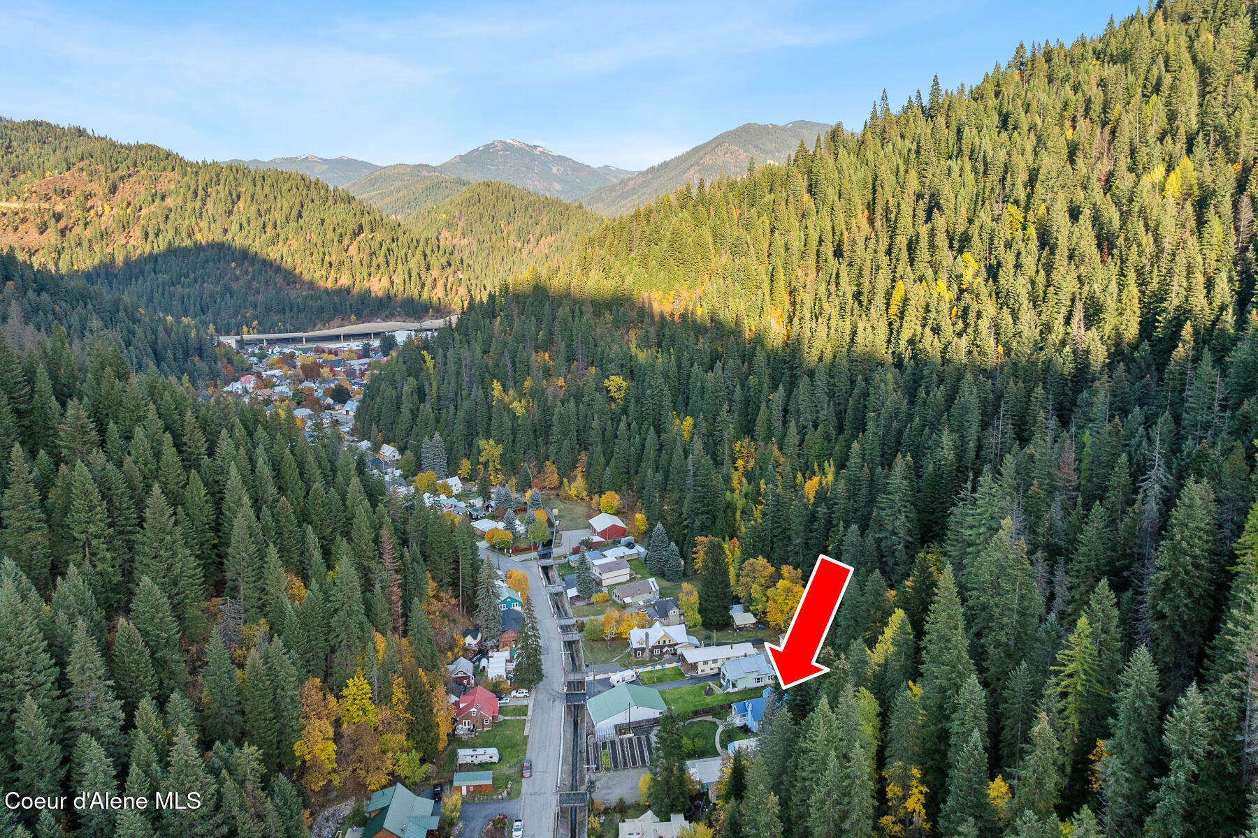 191 King Street Wallace, ID 83873 - Photo 57 of 61 Aerial_191PlacerCreekRd-5_Arrow