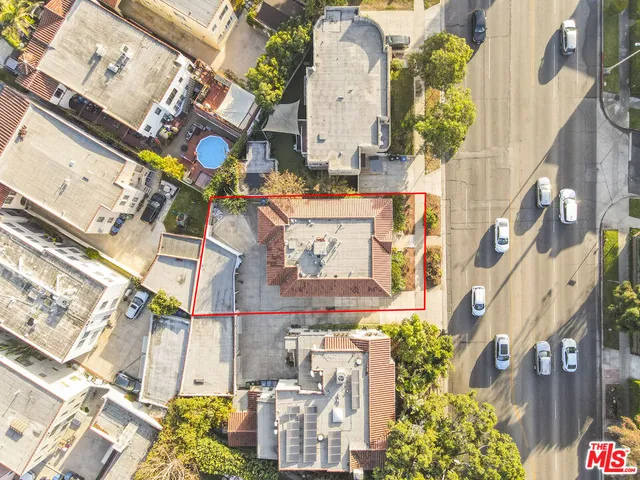 an aerial view of a city