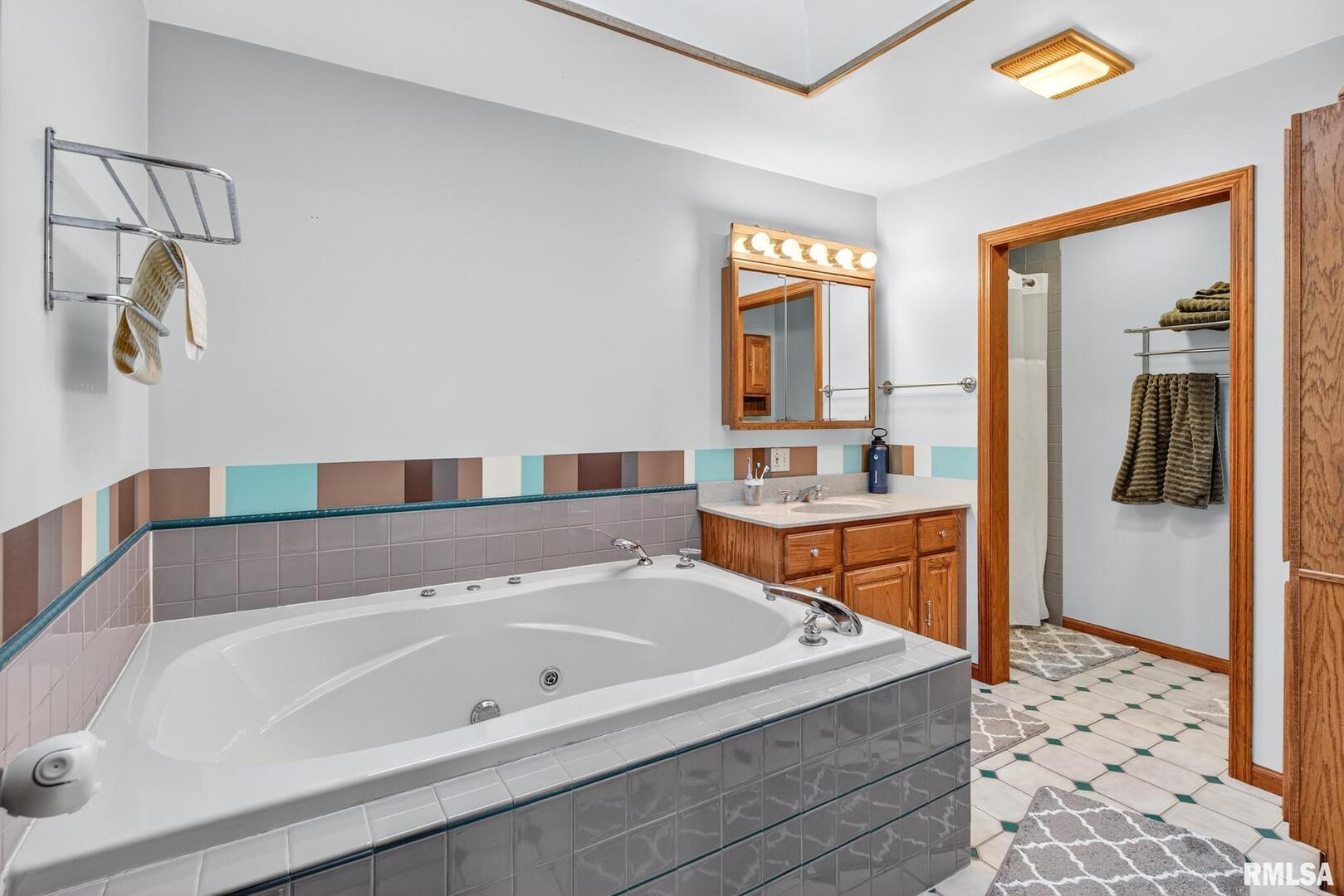 919 9th Avenue Fulton, IL 61252 - Photo 42 of 54 a bathroom with a tub a sink and a mirror