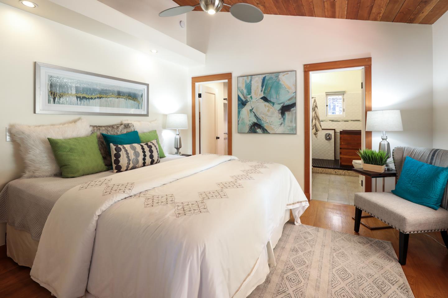 155 Alice Avenue Campbell, CA 95008 - Photo 17 of 36 a bedroom with bed and a painting on the wall