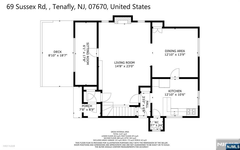 69 Sussex Road Tenafly, NJ 07670 - Photo 36 of 39 a picture of a floor plan