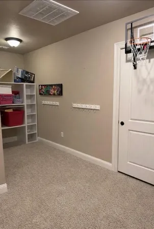 a view of a garage