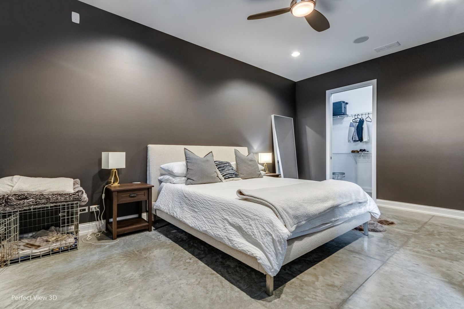 Undisclosed Address Chicago, IL 60622 - Photo 10 of 24 a bedroom with bed and a chandelier