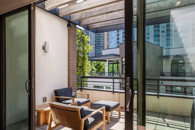 a outdoor space with sitting area