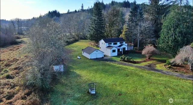 a view of a garden with a signage