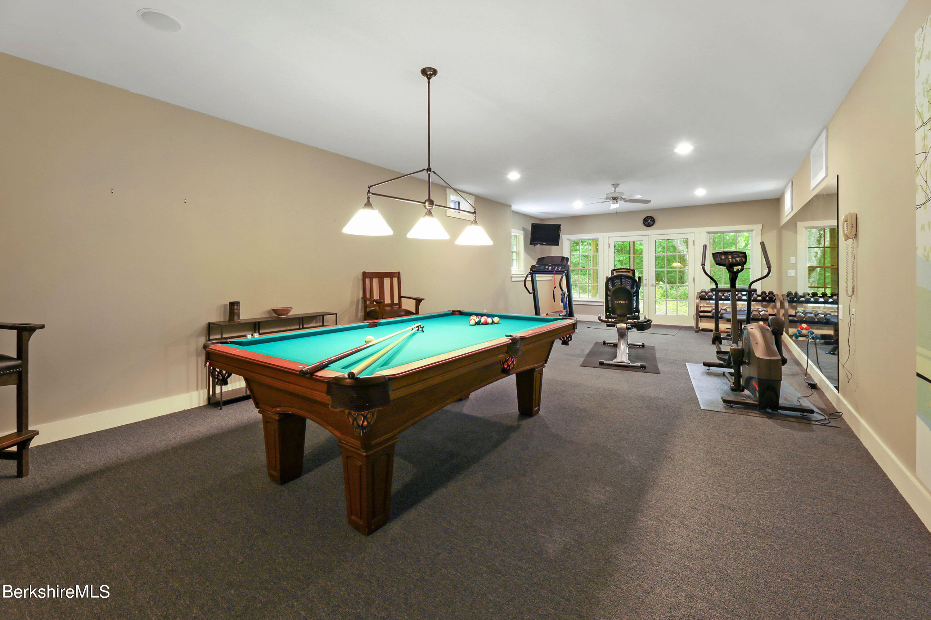 12 Castle Hill Road Stockbridge, MA 01262 - Photo 32 of 39 a room with pool table projector and windows