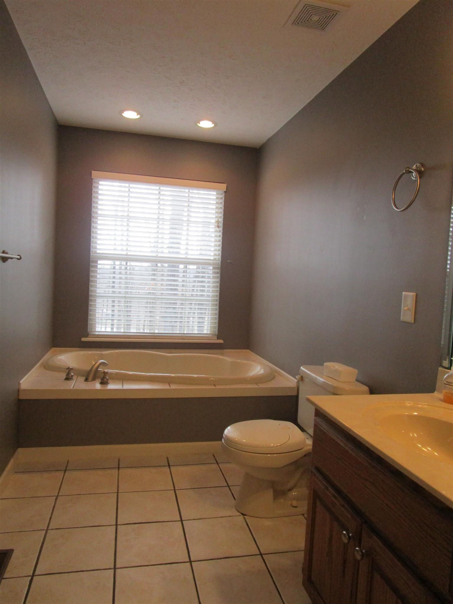 136 North Leath Road Portland, TN 37148 - Photo 24 of 30 a bathroom with a granite countertop sink a toilet and bathtub