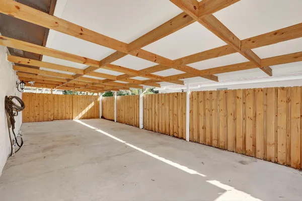 a view of a indoor garage