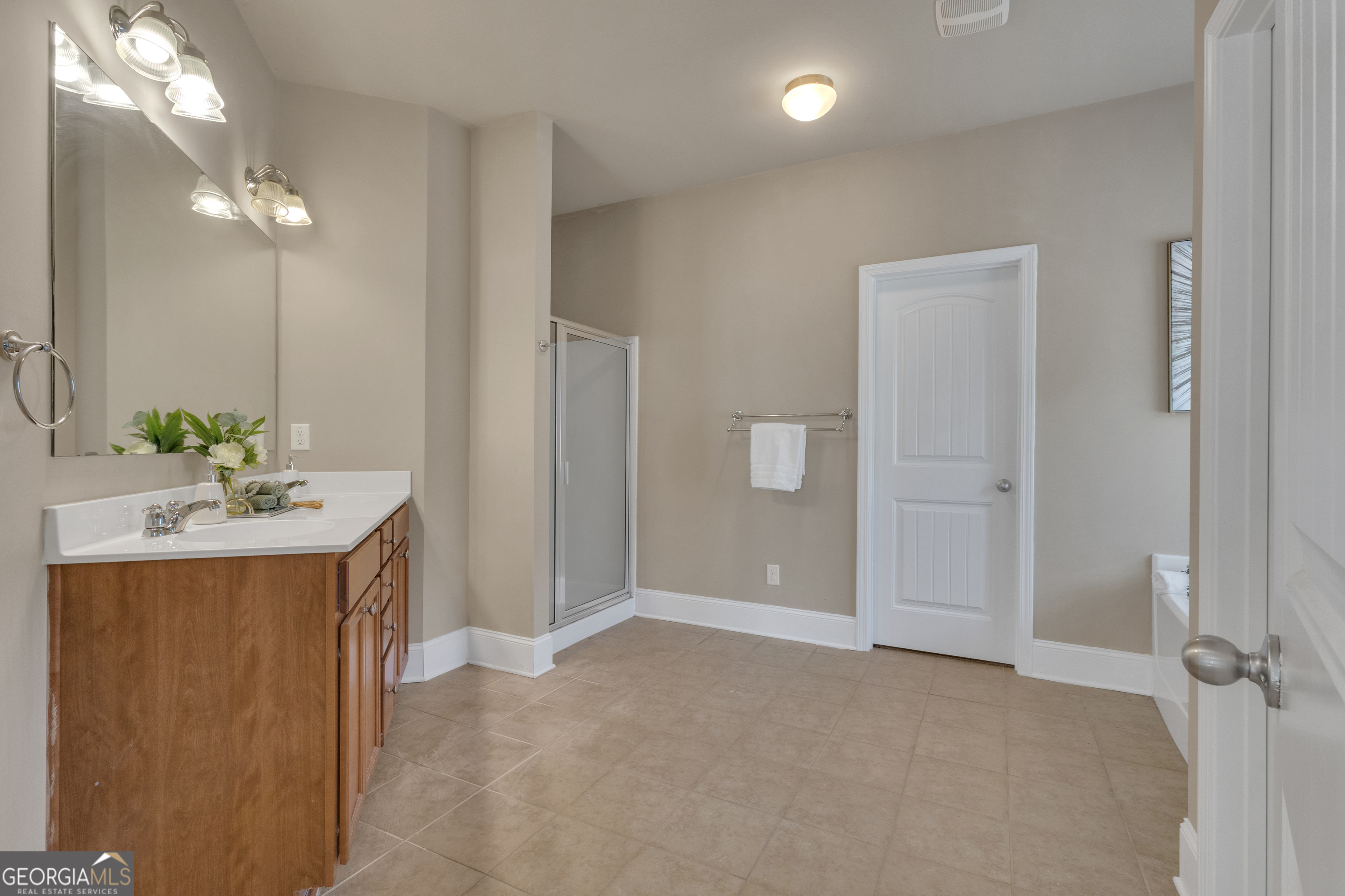 170 Savannah Drive Senoia, GA 30276 - Photo 12 of 60 a bathroom with a sink vanity and a mirror