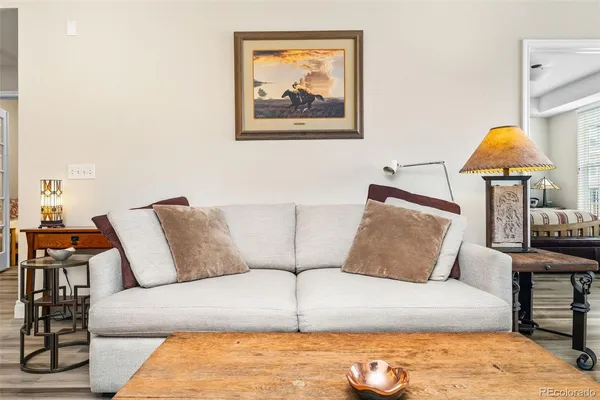 a living room with furniture and a couch